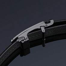 WilliamPOLO 男士皮带，仿皮自动扣商务休闲腰带，适合青年和中年人，用途广泛，可裁剪至合适长度 - 彩色 - 查看 6