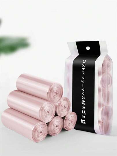 5 Rolls/100pcs Household Flat Trash Bags, Disposable Garbage Bags For Kitchen, Living Room, Bedroom