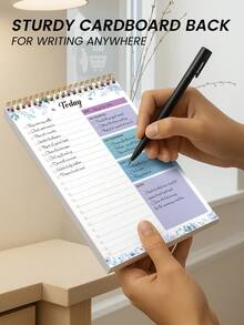Trees To Do List Notebook - 52 Sheets Undated Work Task Planner, A5 Agenda Notebook, Suitable For Daily Tasks And Goal Setting, Applicable For Office, Home And School - Style a - View 6
