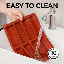 1pc Silicone Granola Bar Mold, 6/12 Cavity Rectangular Protein Bar Mold, Silicone Baking Mold Suitable For Butter/Chocolate/Candy/Cereal/Energy Bars - Multicolor - View 8