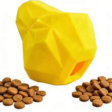 Interactive Dog Chew Toy, Food Dispensing Puzzle Toy For Aggressive Chewers, Durable TPR Rubber Teeth Cleaning Toy For Small To Medium Dogs, Yellow - Màu vàng - Xem 2