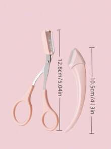 4/3pcs Pink Eyebrow Razor, Women's Facial Hair Removal Tool, Portable Eyebrow Trimmer, Stainless Steel Blade Eyebrow Razor, Eyebrow Shaping Makeup Tool, Grooming Supplies, Depilation Tool, Foldable - Eyebrow Trimmer - View 10