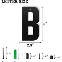 New- 5 Inch Floating Aluminum S, House Address Numbers Letters For Outside, Modern Metal Black Address Number Letters For Door Home Office Apartment Garden (B) - Blcak B 5 Inch - View 2