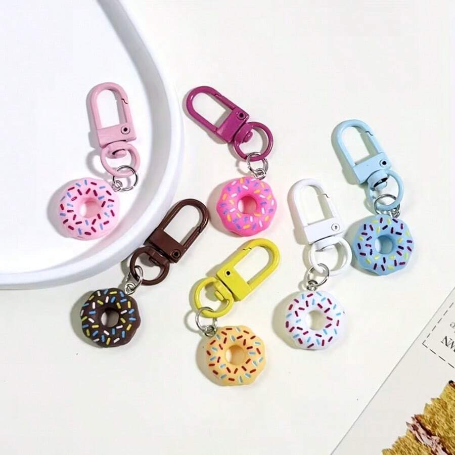 Cute Donut Keychains Set - 12pcs ABS Resin & Alloy Charms With Lobster Clasps - Key Rings For Purses Cars Backpacks | Birthday Gifts For Women Men - Couples Friends - Multicolor - View 1