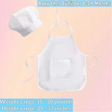 2pcs Baby Photography Props, 6-24 Months Infant Chef Costume Props Including Chef Hat And Apron - Multicolor - View 6