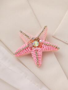 1pc Handmade Beaded Starfish Brooch, Bohemian Ocean Style, Suitable For Women's Daily, Beach, Vacation Casual Wear. Handmade Shape And Color May Vary Slightly. - Starfish - View 6
