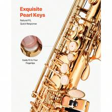 Alto Saxophone, E Flat, Brass Saxophone Beginner Kit With Carrying Case, Mouthpiece, Straps, Cleaning Cloth Rod, Gloves, Grease, Neck Strap, 23 Keys Alto Sax Kit, For Beginners Students, Gold - Alto Saxophone - 查看 4