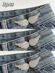 1/2/3/4/6 Pairs Waist Cincher Hooks, With Detachable No-Sew No-Drill Waist Belt Buckles, Suitable For Jeans - Waist Shaper - Silver - View 27