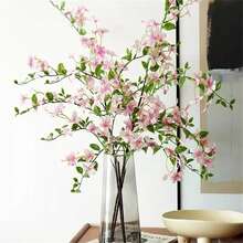Bộ 3 cành hoa anh đào nhân tạo, mỗi cành dài 93cm, 4 nhánh mỗi thân, cây nhân tạo, cây tổng hợp màu xanh lá cây, làm từ sợi polyester, bền, phong cách tối giản hiện đại, thích hợp trang trí nhà cửa, bình hoa, đám cưới, tiệc tùng, phòng khách, phòng ngủ, trang trí tường DIY, trang trí bàn. - nhiều màu - Xem 3