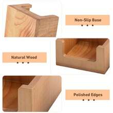 2 Pcs Wood Sticky Note Holder And Paper Clip Storage Holder Self Stick Note Pad Dispenser For Office Desk Accories 3x3 Sticky Notes Organizer Wooden Memo Pad Organizer For School Home - As Pic - View 4