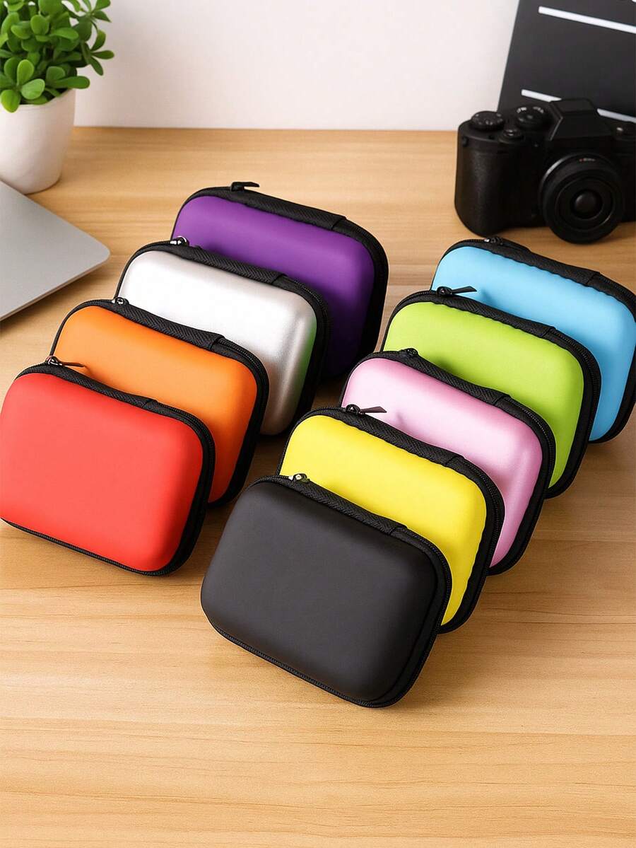 3pcs Portable Earphone Case, Phone Charger Cable Organizer, Mini Coin Purse Pouch - View 1
