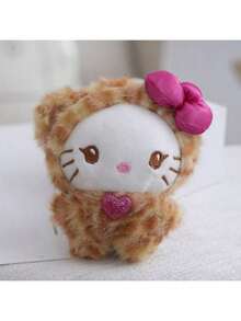 SANRIO Leopard Print Kitty Plush Doll Pendant, Dog Backpack Accessory Keychain, Birthday Gift & Souvenir - Multicolor - View 8