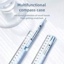 3-In-1 Functional Tool, Includes Compass, Ruler And Pencil, Ideal Choice For Students, Schools And Offices, With Pencil Lead, Suitable For Measuring Drawing Tools, Learning Supplies, Mechanical Pencils, Stationery, Office Supplies - Sets - View 3