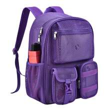 Mesh Backpack 36L Large Heavy Duty Casual Daypack For School And Outdoor Activities With Inner Laptop Compartment, Durable Polyester Material - Purple 34L - View 1