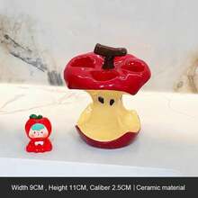 Creative Ceramic Toothbrush Holder Non-Slip Waterproof Makeup Brush Storage Rack Durable Portable Countertop Organizer For Bathroom Toothpaste Toothbrush Home Daily Supplies - 4 Holes Red - View 7