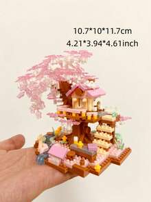 600+ Piece Micro-Particle Four Seasons Tree House Building Blocks, Perfect For Building A Dreamy And Sweet Tree House For Your Loved One, Ideal For Living Room Decor, Birthday Gifts, And Presents For Friends, Family, And Partners - Multicolor - View 2