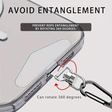 手机壳支架，手机挂绳，不锈钢金属夹，360度旋转三角形通用吊坠挂钩 - 彩色 - 查看 5