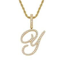1pc Fashion Personalized 26 Letter A-Z Pendant Necklace, Punk Style Initial Necklace, Stainless Steel Hip Hop Jewelry - Gold - View 28