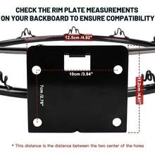 Dripex Basketball Rim 18'' (45cm) Full Size Replacement Outdoor Wall Door Mounted With All Weather Net Solid Steel 18 Inch - Black - View 7