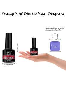 VOKY 1支装红色闪粉美甲胶，经典樱桃红，UV/LED灯固化，不含甲醛，质地丰润，7毫升 - 紅色 - 查看 4