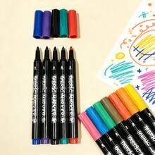 12/24pcs Water-Based Graffiti Marker Set, Vibrant Colors, Smooth Strokes, Professional Art Use, Suitable For Textile Graffiti/Painting, Great Gift For Holidays And Back To School (Random Colors) - A - View 7