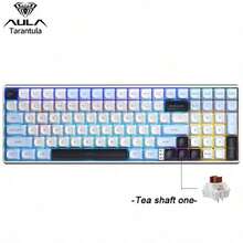 AULA S100 Pro Wireless Mechanical Keyboard, Three-Mode Connection, Full Key Axis Base, Hot Swap, Office Gaming Computer Desk Keyboard - View 14