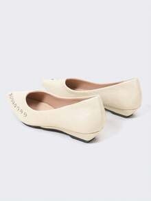 New Arrival Elegant Slip-On Retro Low Vamp Wedge Heel Women Shoes - Apricot - View 7