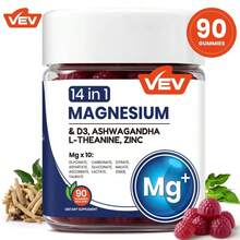 VEV 14-In-1 Magnesium Gummies – With Ashwagandha, L-Theanine, Vitamin D3 & Zinc - Một - Xem 7