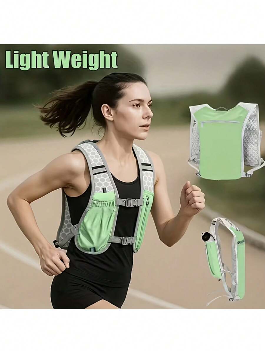 Sports Vest With Multi-Functional Storage Design; Chest Bag For Carrying Water Bottle And Mobile Phone While Running; Portable Outdoor Backpack, Available In 4 Colors. - Multicolor - View 1