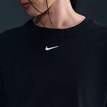 Nike 新款女子圓領透氣寬鬆運動休閒長袖T卹 - 黑色 - 查看 4