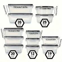 12 PCS  Food Storage Containers With Lids Set, Airtight Glass Meal Prep Containers (12 Containers & 12 Lids), Leak Proof Lunch Container , Microwave, Oven, Freezer, Dishwasher. - 查看 2