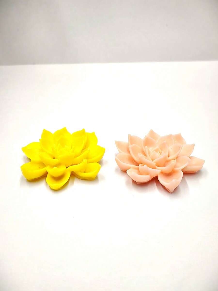 莲花硅胶模具，可用于制作蜡烛、香薰蜡烛、石膏、蛋糕、巧克力、糖果等。 - A-白色 - 查看 1