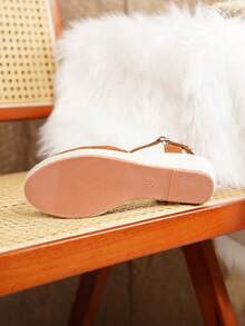 Sandalias de cuña de plataforma de cuerda de lino color albaricoque cómodas y antideslizantes para mujer, adecuadas para vacaciones de primavera y verano - Marrón - Ver 4