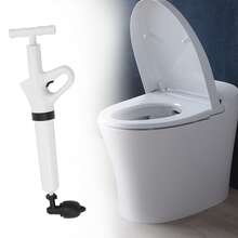 SanBouSi High-Pressure Air Plunger Toilet Drain Unblocker, 0.4 MPA Power With Pressure Gauge, 4 Attachments For Sink/Bathtub/Floor Drain, Reusable ABS & Rubber, No Chemicals - White - View 8