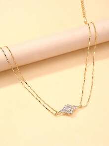 1 chiếc vòng cổ choker mạ vàng đính đá lấp lánh thời trang, thiết kế độc đáo, phụ kiện trang sức đeo hàng ngày dành cho nữ. - Vàng - Xem 4