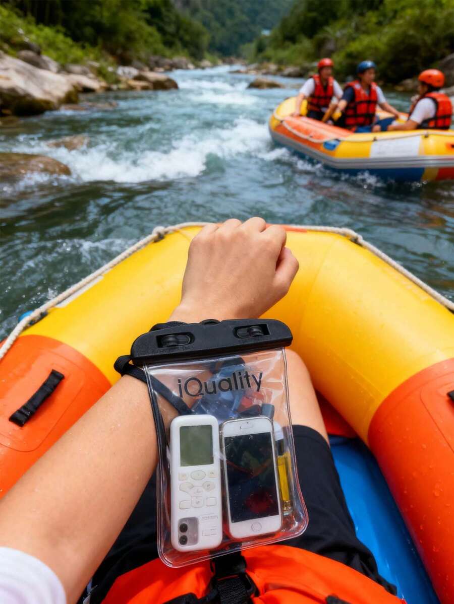 2个装通用防水手机袋，单手触屏摄影防水手机壳，新款户外防水手机袋 - 彩色 - 查看 1