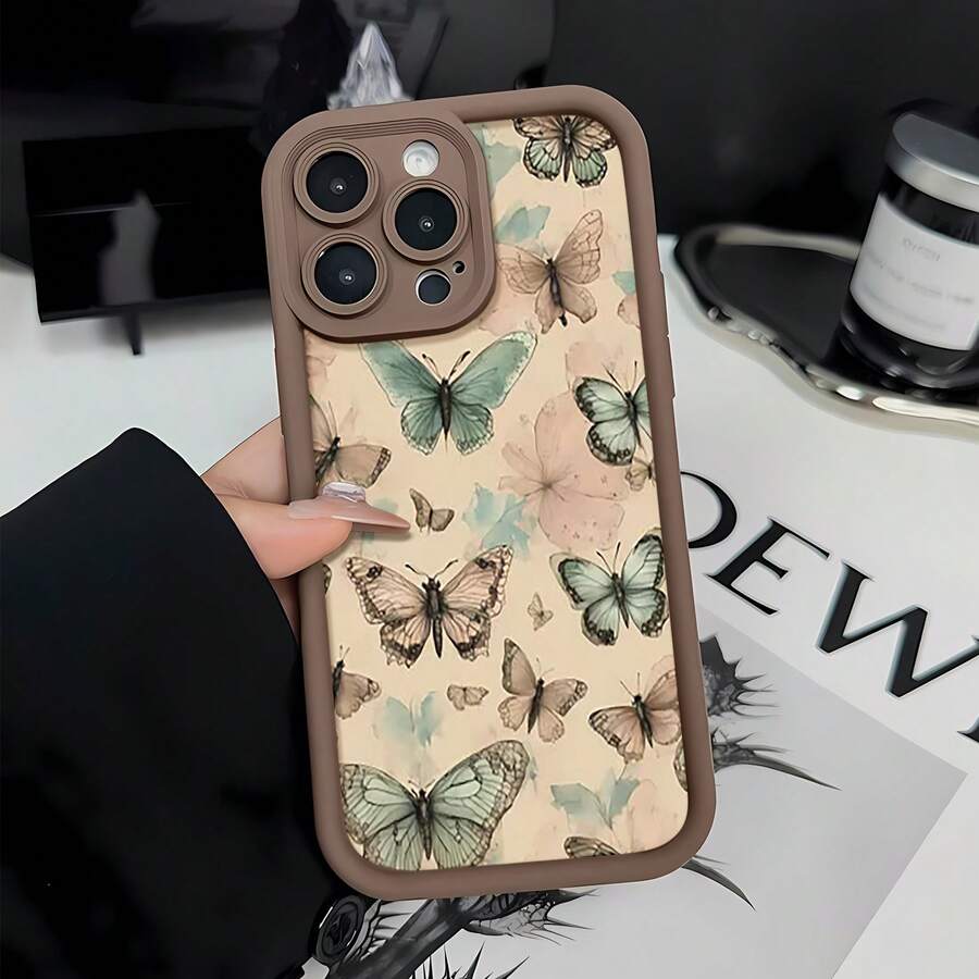Butterflies in pastel hues flutter across the soft background. This stylish phone case is compatible with Samsung, Apple, VIVO, OPPO, , Transsion, , and Honor. Made of TPU silicone, it offers shock and drop protection and a superior feel. It's an ideal gift for family, friends, and loved ones, and a perfect choice for valentines day and Year's gift.phone case, case, 17 pro case,ipad case,phone cases, 16 case, 17 case, 15 case, 17 pro max,phone case 15, 16 plus case, 14 case,case - Marrón - Ver 1