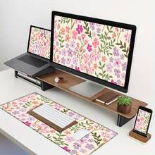 樱花粉色 RGB 游戏鼠标垫。粉色花卉图案鼠标垫/桌面垫，精美艺术桌面垫，大尺寸办公桌配件，带防滑橡胶底座。适用于工作、游戏、办公和家庭使用。送给男女朋友的绝佳圣诞礼物之选。办公桌配件，办公用品，桌面鼠标垫。 - 彩色 - 查看 7