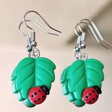 10/20个瓢虫树叶图案吊坠，非常适合制作珠宝吊坠、耳环、项链、手链、包包挂饰和树脂饰品。 - 彩色 - 查看 2