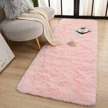 Tapete passadeira felpuda Peludo Macio Marrom Mesclado Luxo 2,00x0,60 - Rosa Bebê - Visão 2