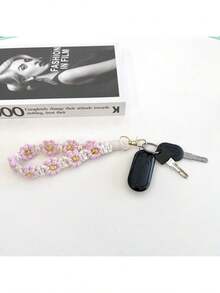 1pc Handmade Crochet Bohemian Style Daisy Wristband Key Chain Strap Water Bottle Handle Rope Ideal Gift For Friends And Lovers School Car Accessories Cute Goth Y2k - Nhiều màu - Xem 4