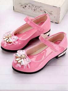 Zapatos para niñas, de punta redonda, adecuados para uso diario, baile, exterior y vuelta al colegio - Rosa - Ver 5
