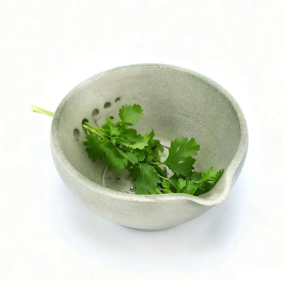 FoldTier Herb Stripper Bowl With Garlic Grater - 2-In-1 Resin Herb Stripper Tool With 5 Hole Sizes Built-In Garlic Grater \U2013 Efficient Peeling Kitchen Tools For Cooking Peeling Off The Leafy - 黑色 - 查看 1
