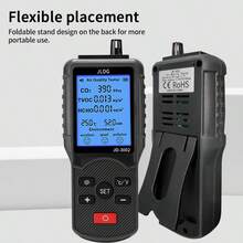 Six In One Formaldehyde Tester Air Quality Tester Air Detection Carbon Dioxide Detection Portable Temperature Detection,  Humidity Detection Harmful Volatile Substance Tester, Pollution Assessment Tester - Black - View 7