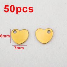 50个不锈钢心形吊坠，适合DIY珠宝制作 - 50個 - 查看 13