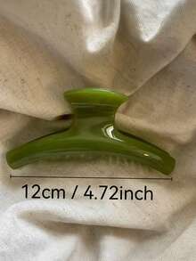 2个/1个女士抹茶绿弧形发爪，豹纹波浪发爪，百搭优雅简约纯色发爪，适合日常、休闲、派对、海滩、度假、发型设计、洗脸/洗头、化妆、时尚配饰，秋冬春夏夏季发饰沙滩发夹度假发夹 - 彩色 - 查看 2