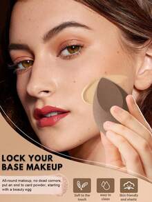 大号棕色水滴形化妆海绵，气垫化妆海绵，干湿两用化妆刷 - 彩色 - 查看 7