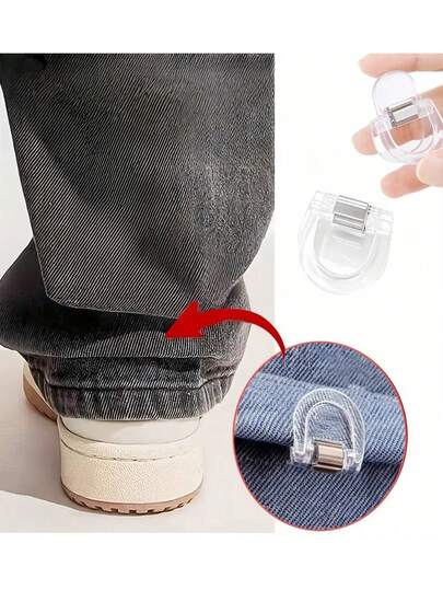 5pcs,Hidden Elastic Fasteners For The Trouser Legs, Hidden Leg Shortening Clips To Reduce The Length Of The Trouser Legs And Prevent The Bottom From Touching The Ground, Seamless Hidden Fastening Leg Device, Suitable For Jeans And Trousers, Water-Resistant