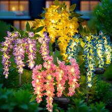 10Pcs Solar Wisteria Flower LED Light, Outdoor Garden Patio Decorative Lamp, 52pcs Beads, Dual Mode (Normal & Blinking), Plastic Material, Light Sensor Control, Removable Photovoltaic, Solar Charging Nickel Battery, Outdoor Illumination|Vibrant Garden Decor|Realistic Flower Shape, Solar Garden Lights(Pink, Blue, Yellow, Purple) - 紫藤花 - 查看 17