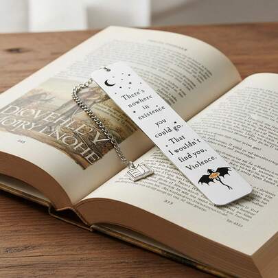 علامة كتاب معدنية على شكل تنين رباعي الأجنحة من الفولاذ المقاوم للصدأ مع شراشيب سوداء، هدية علامة كتاب أدبية لعشاق الكتب